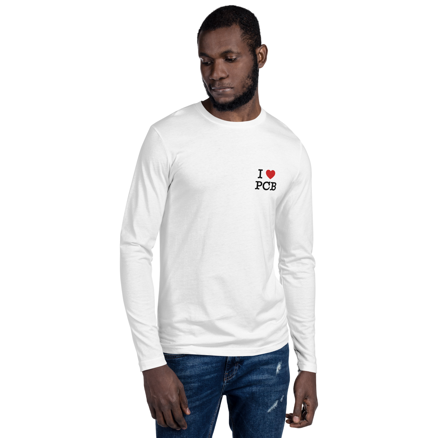 Tropical Canopy: I Love PCB Long Sleeve Fitted Crew