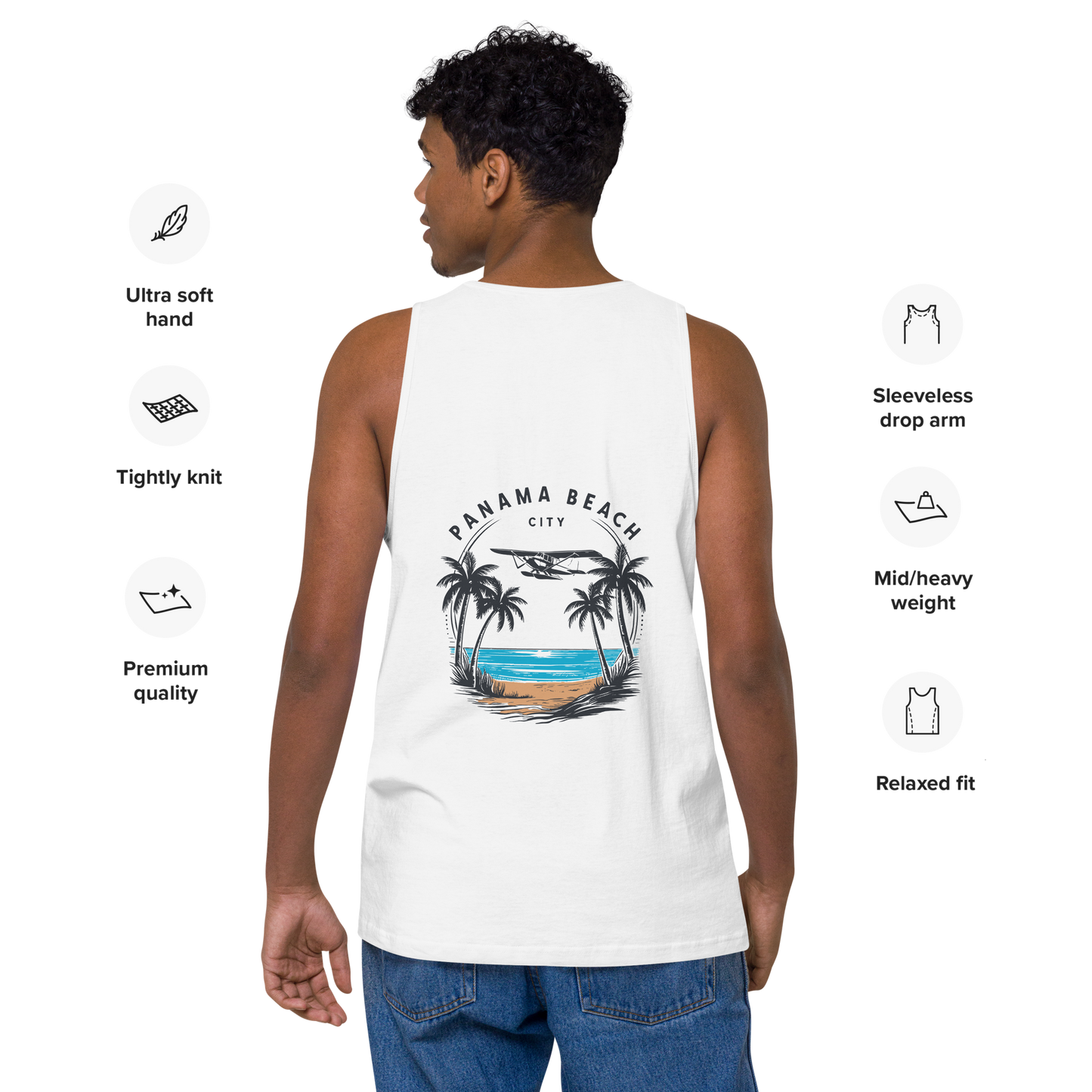 Skyline to Shoreline: I Love PCB Men’s Premium Tank Top