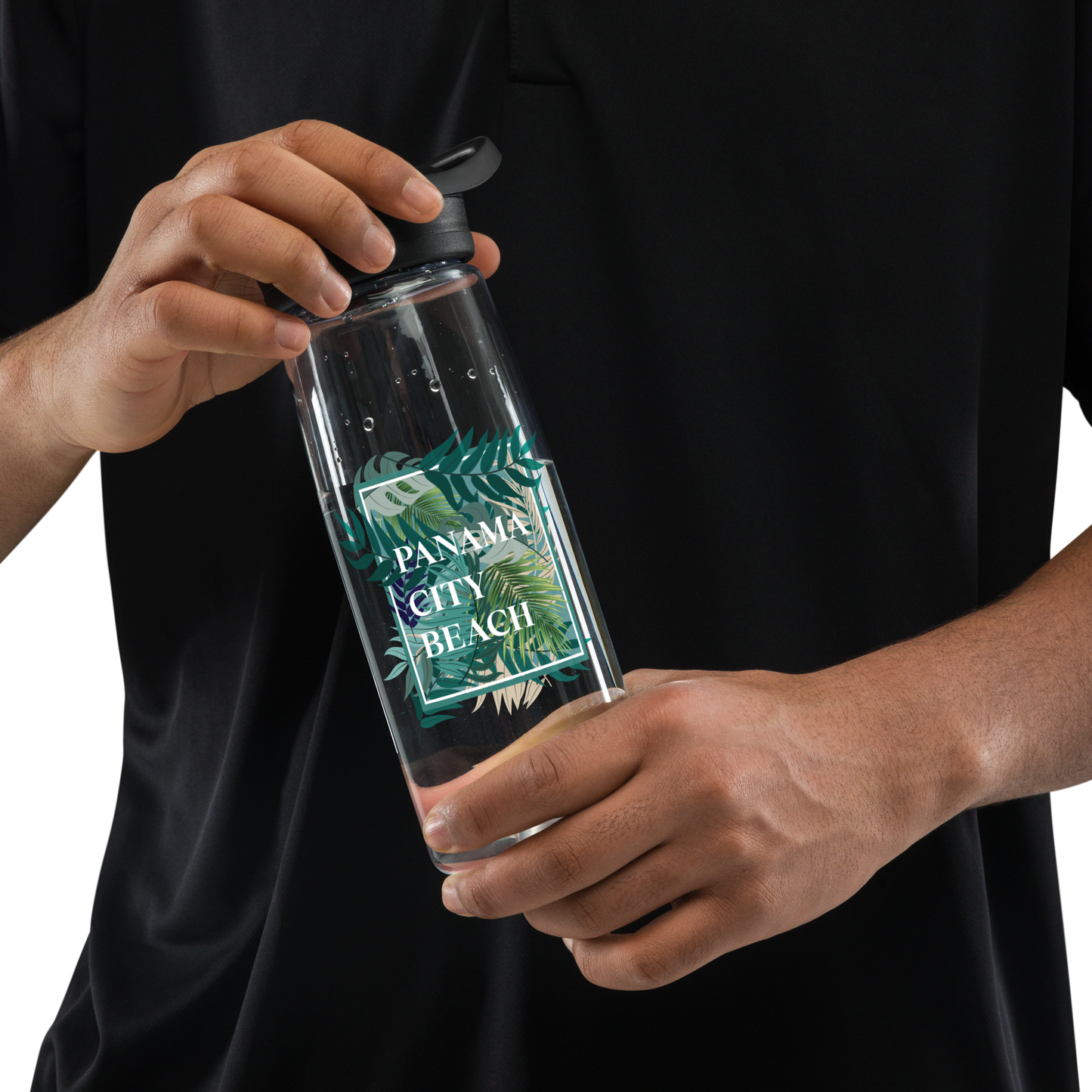 Tropical Canopy: Panama City Beach Sports Water Bottle