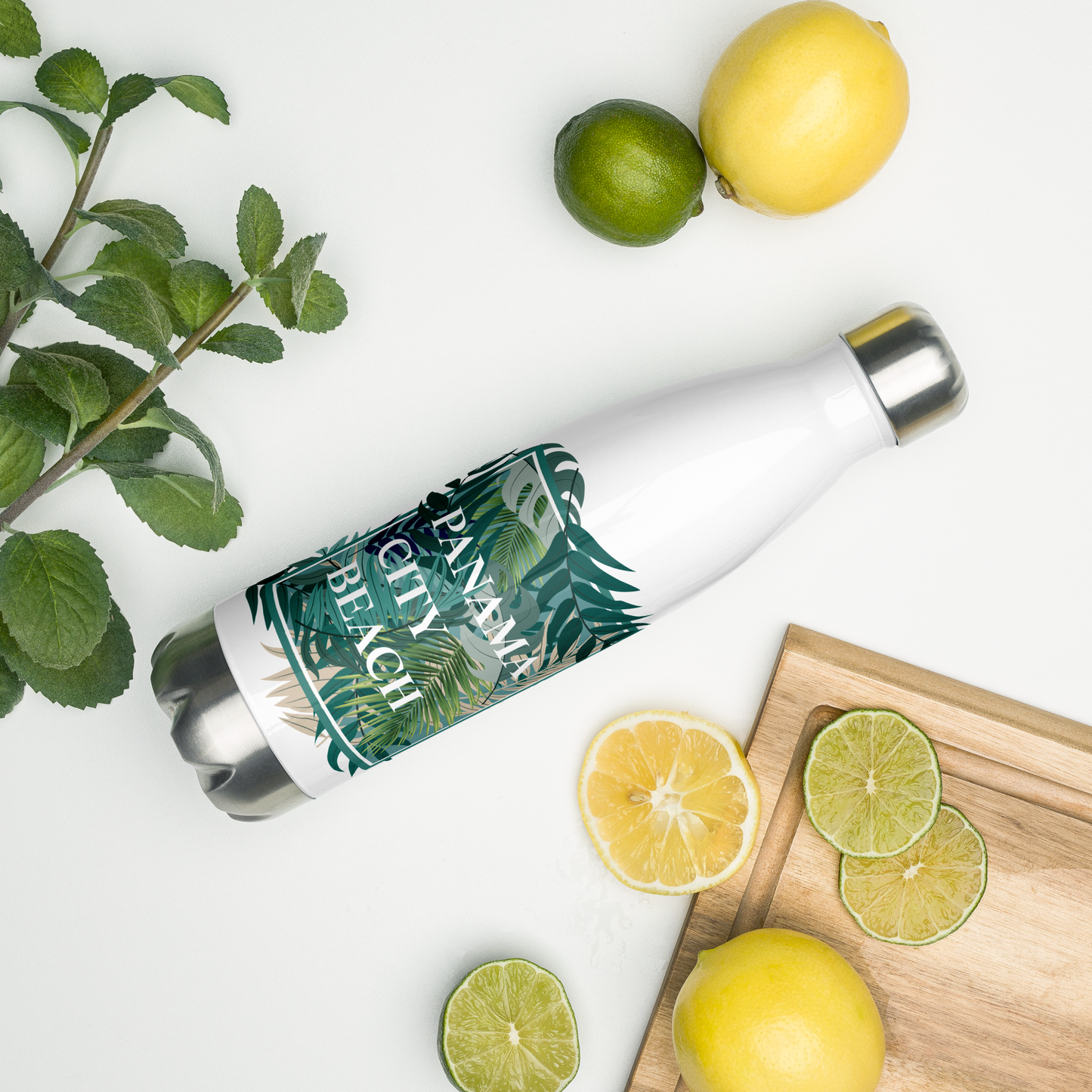 Tropical Canopy: Panama City Beach Stainless Steel Water Bottle