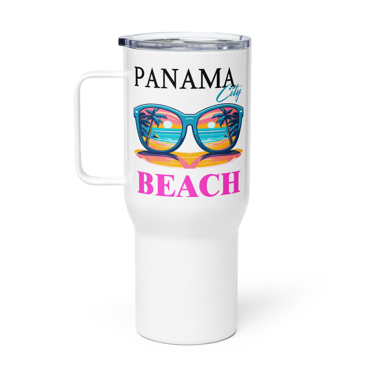 Beach Shades: Panama City Beach Travel Mug with Handle
