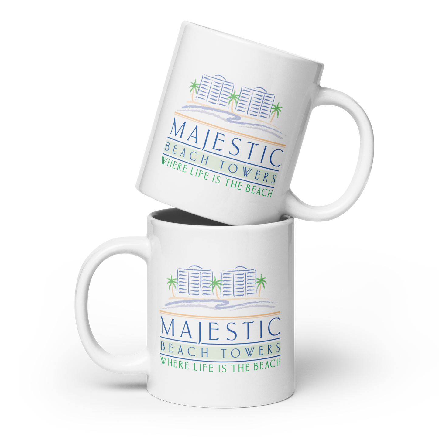 Majestic Beach Resort PCB Design White Glossy Mug