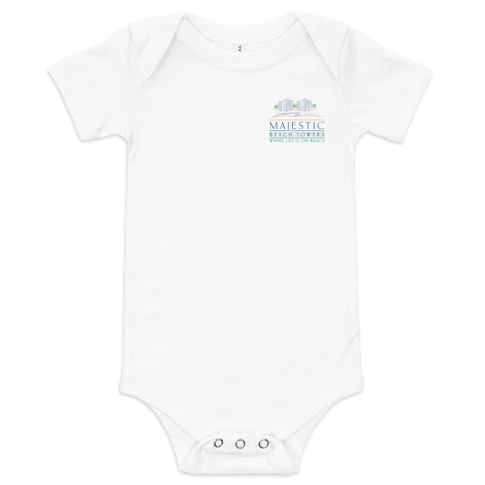 Majestic Beach Resort PCB Design Baby Short Sleeve One Piece