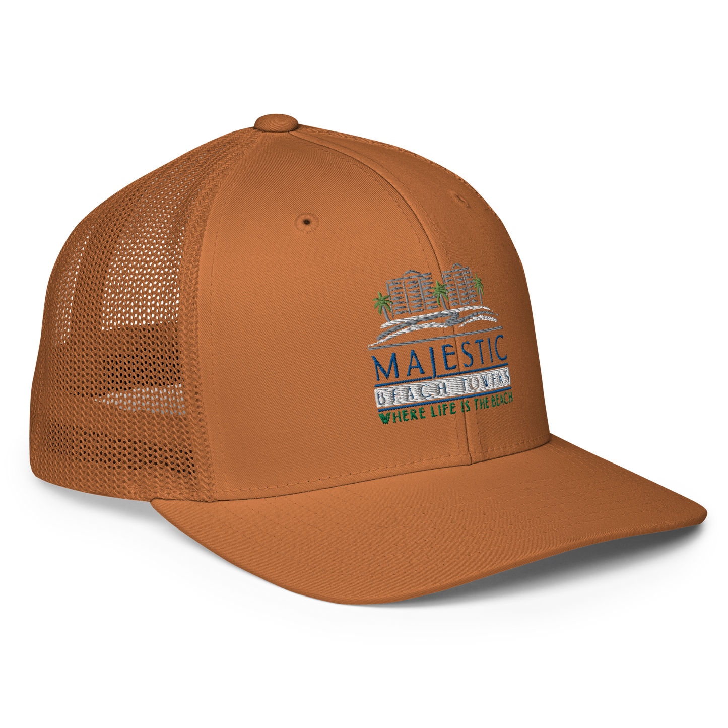 Majestic Beach Resort PCB Design Closed-back Trucker Cap