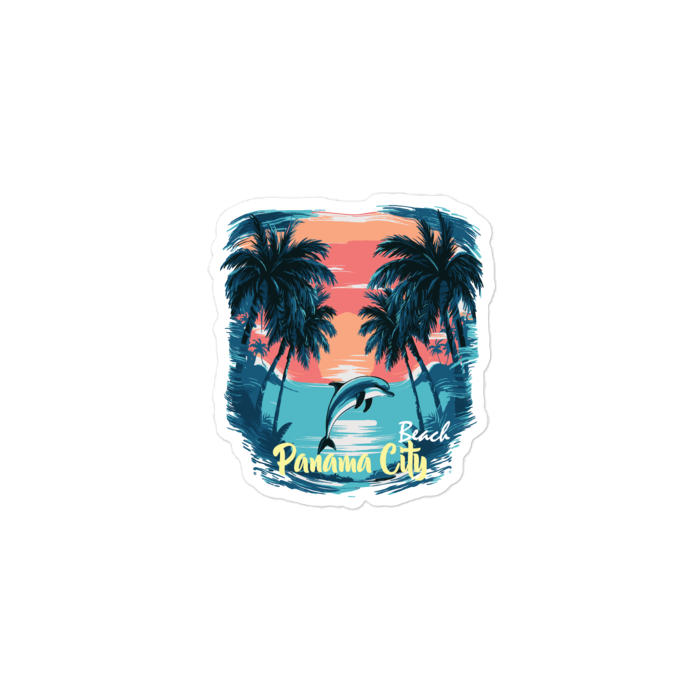 Sunset Splash: Panama City Beach Bubble-Free Stickers