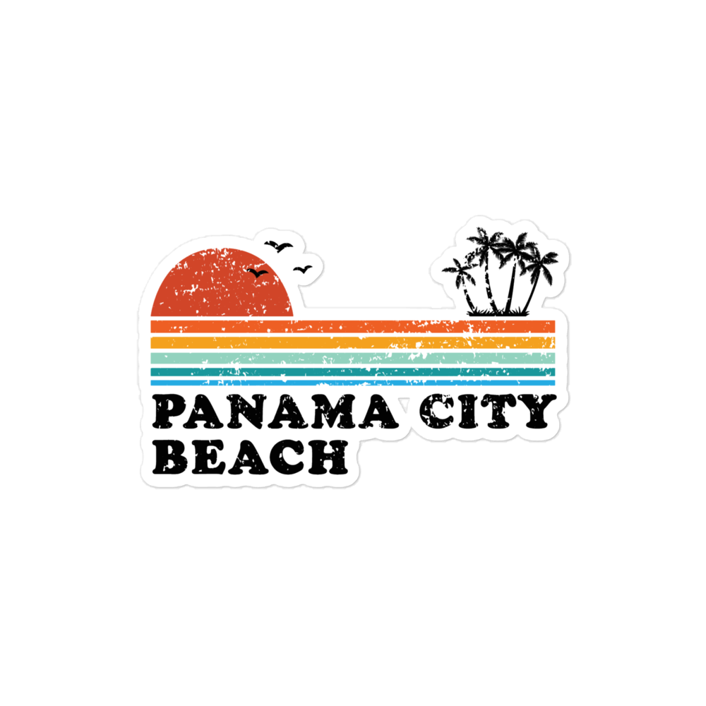 Sunset Streaks: Panama City Beach Bubble-Free Stickers