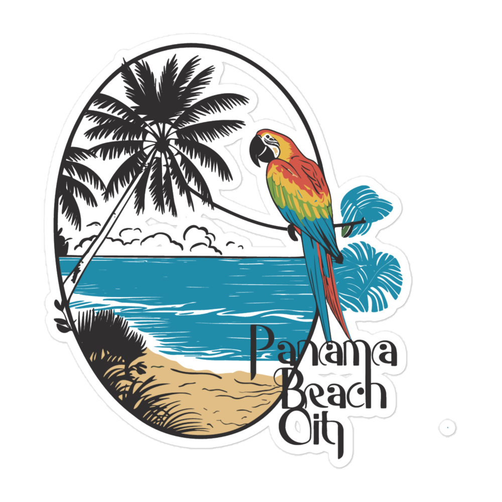 Parrot Perch: Panama City Beach Bubble-Free Stickers