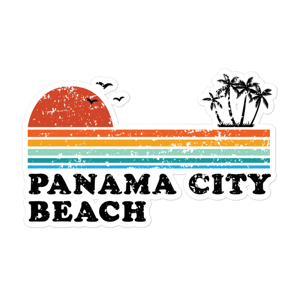 Sunset Streaks: Panama City Beach Bubble-Free Stickers