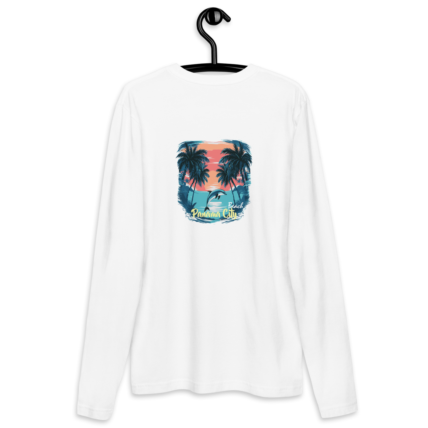 Sunset Splash: I Love PCB Long Sleeve Fitted Crew