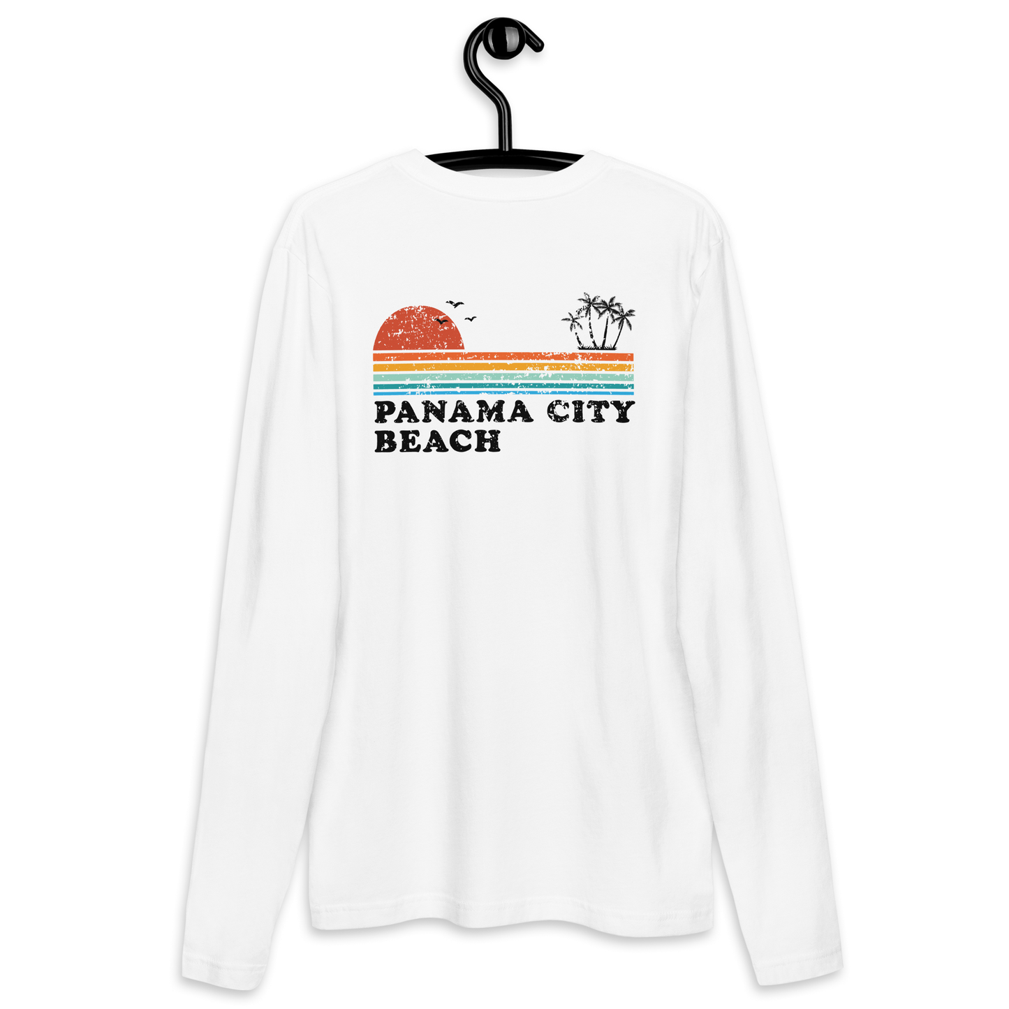 Sunset Streaks: Panama City Beach Long Sleeve Fitted Crew