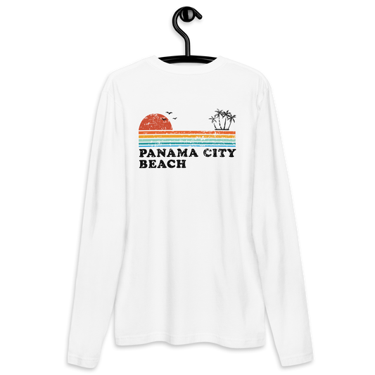 Sunset Streaks: Panama City Beach Long Sleeve Fitted Crew