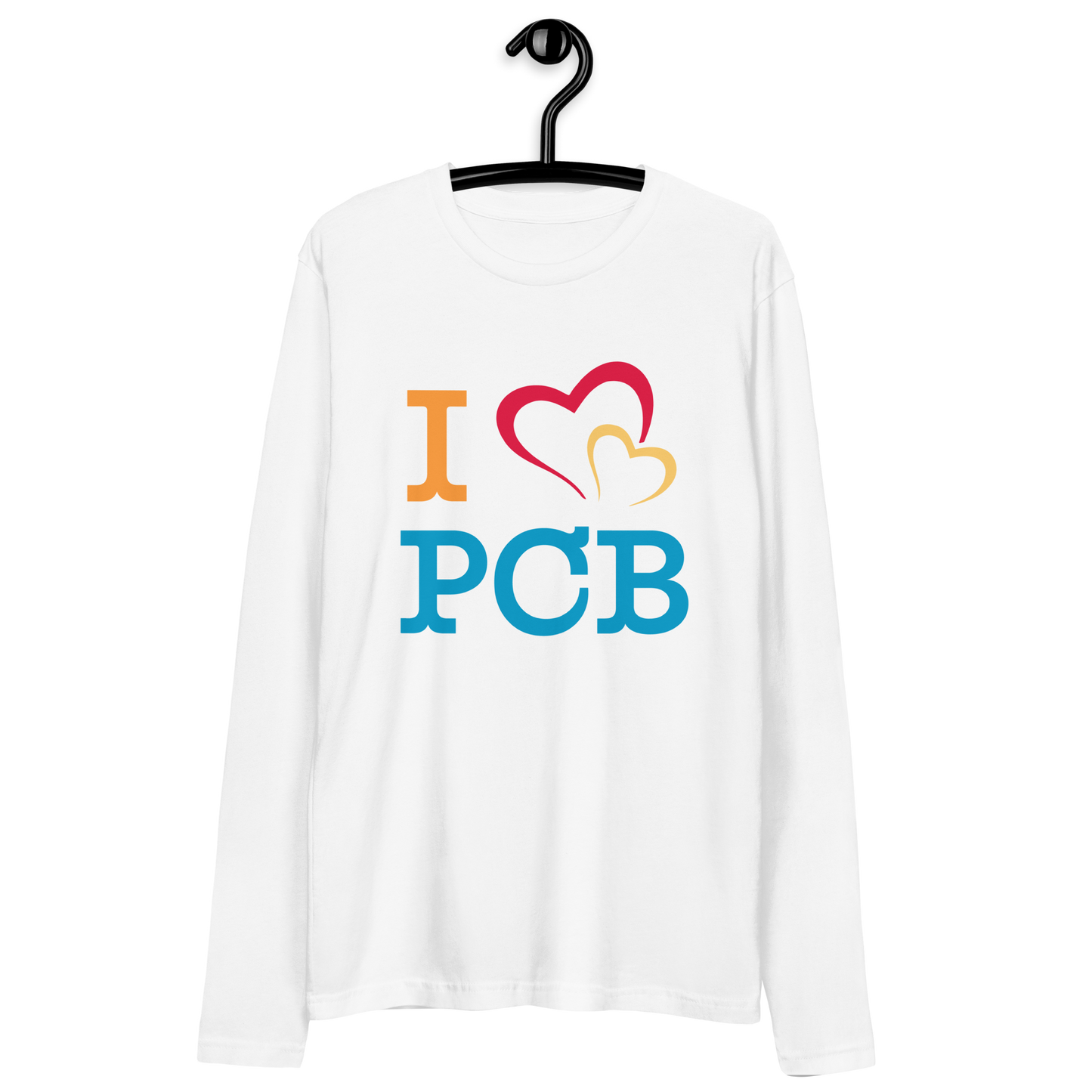 I Love PCB Front Design Long Sleeve Fitted Crew