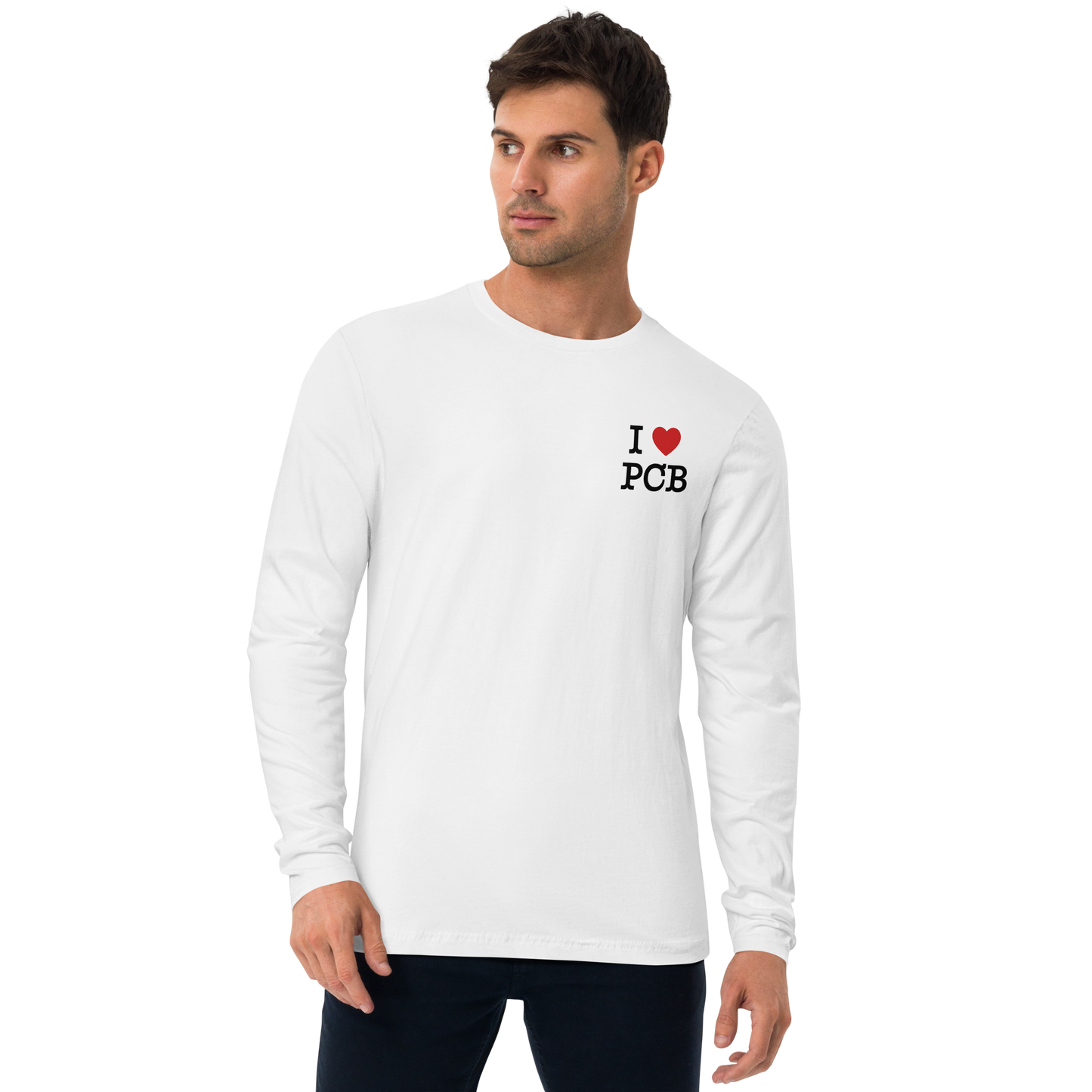 Parrot Perch: I Love PCB Long Sleeve Fitted Crew