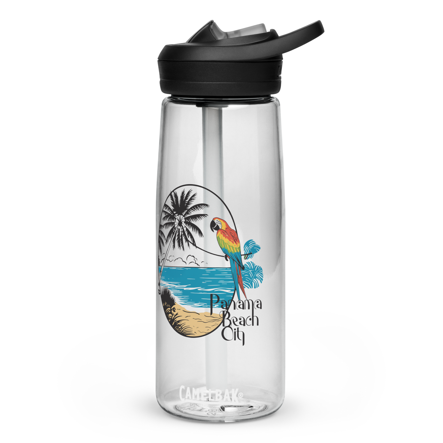 Parrot Perch: Panama City Beach Sports Water Bottle