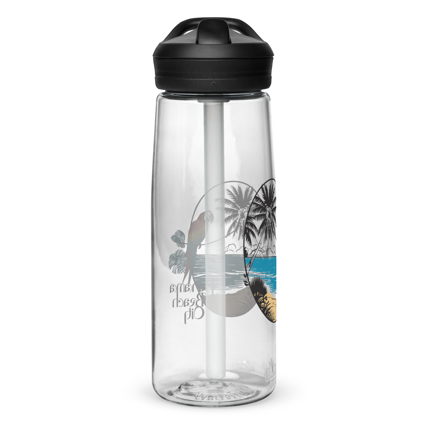 Parrot Perch: Panama City Beach Sports Water Bottle