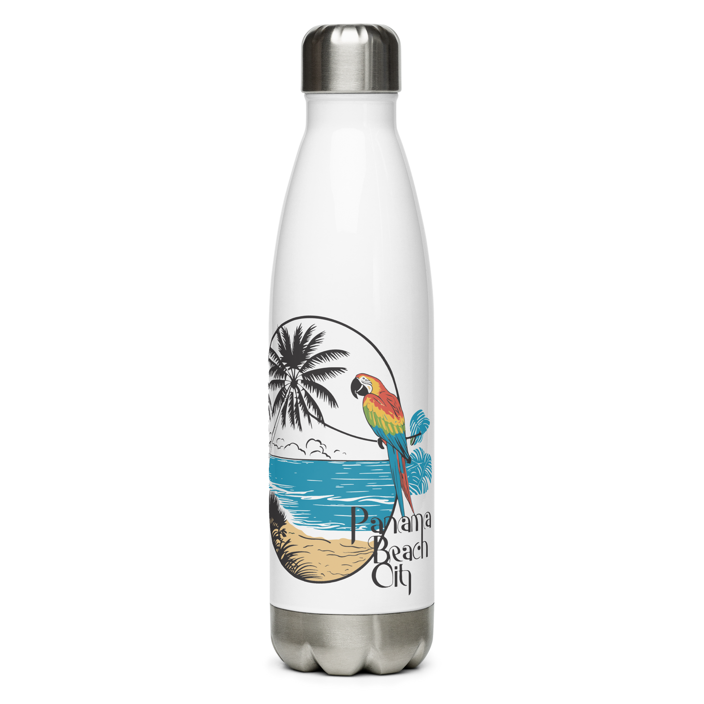 Parrot Perch: Panama City Beach Stainless Steel Water Bottle