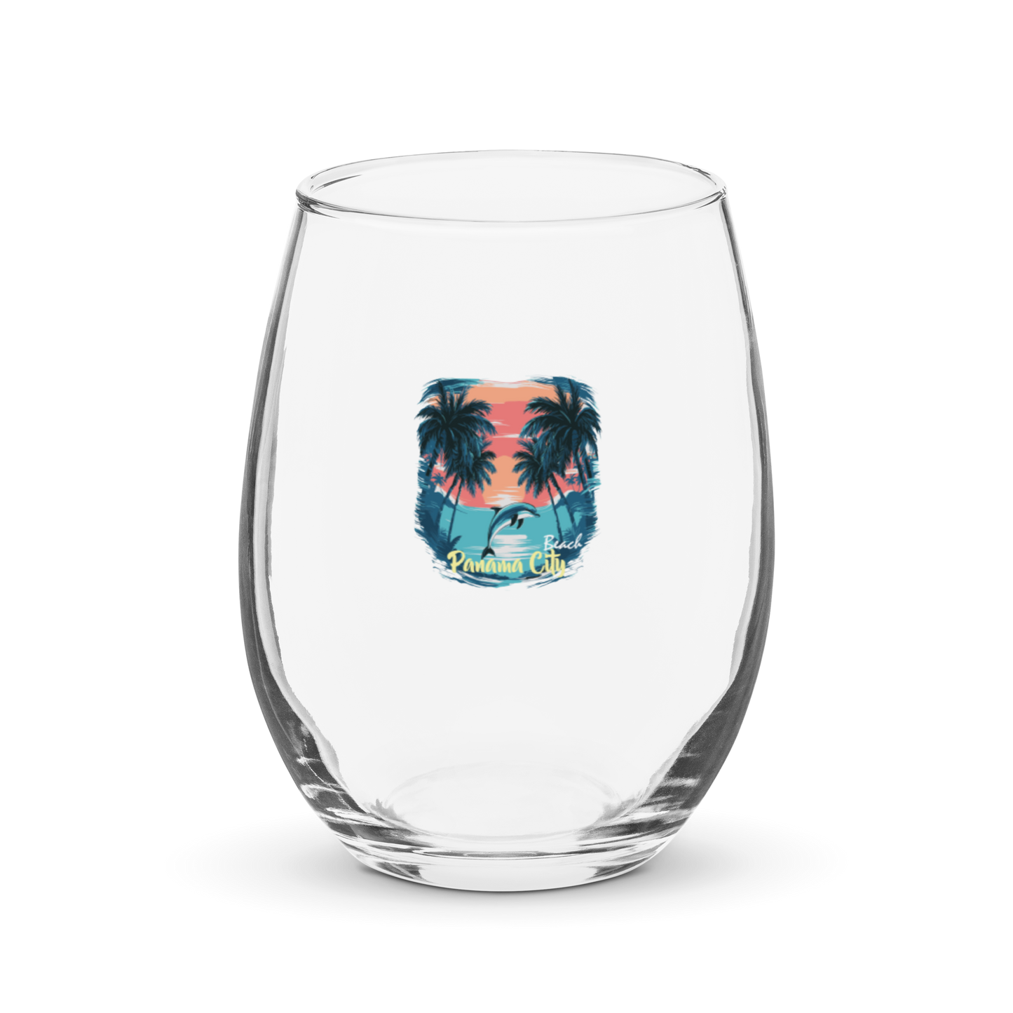 Sunset Splash: Panama City Beach Wine Glass