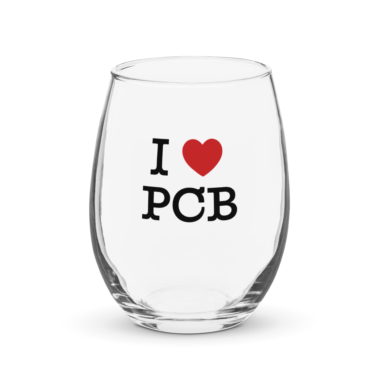 I Love PCB Stemless Wine Glass