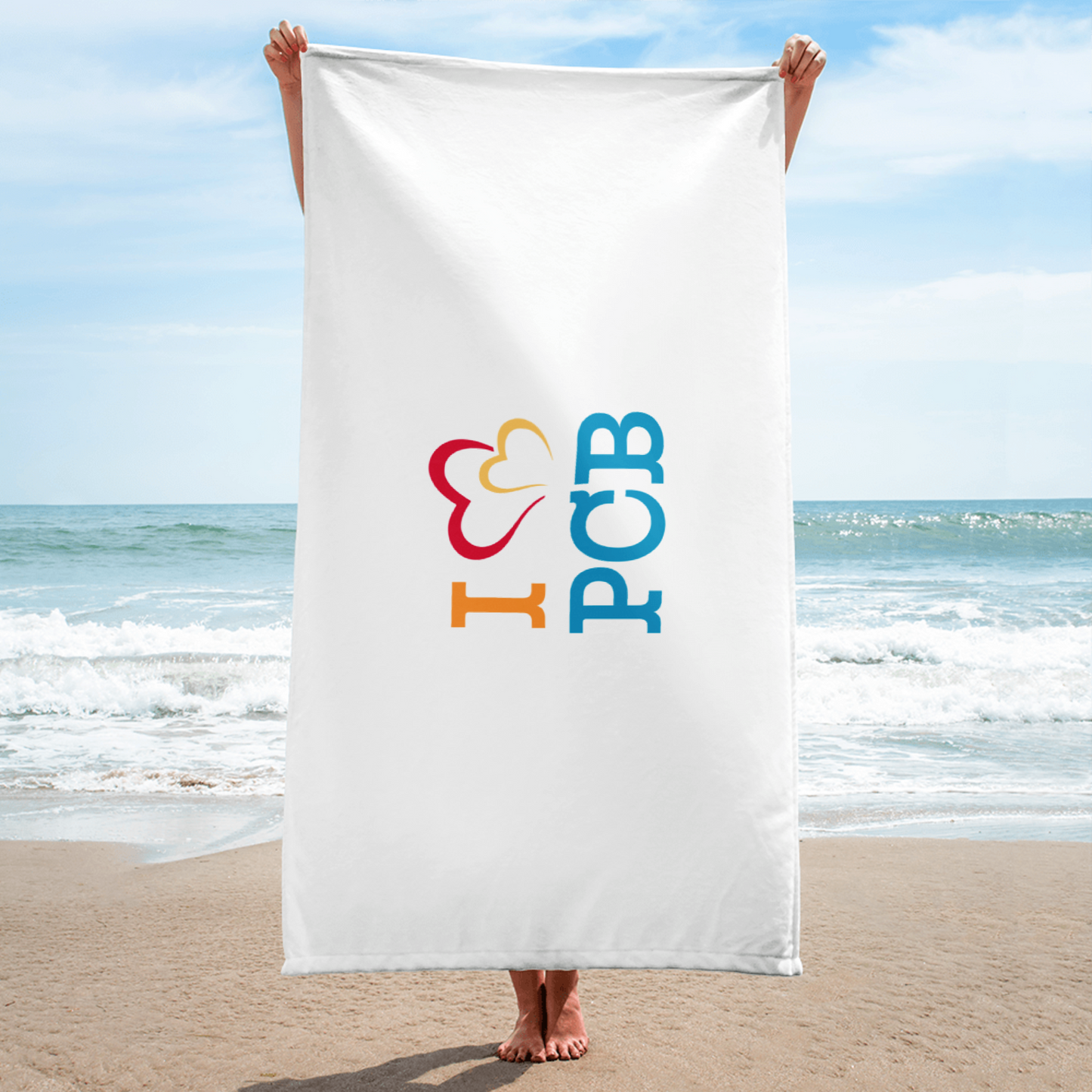 I Love PCB Beach Towel