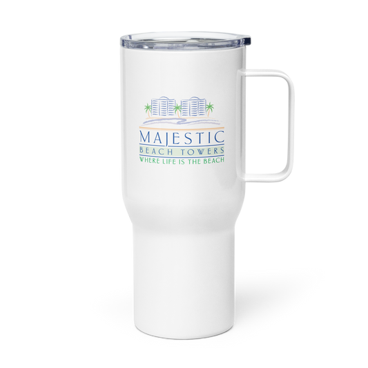 Majestic Beach Resort PCB Design Travel Mug with a Handle