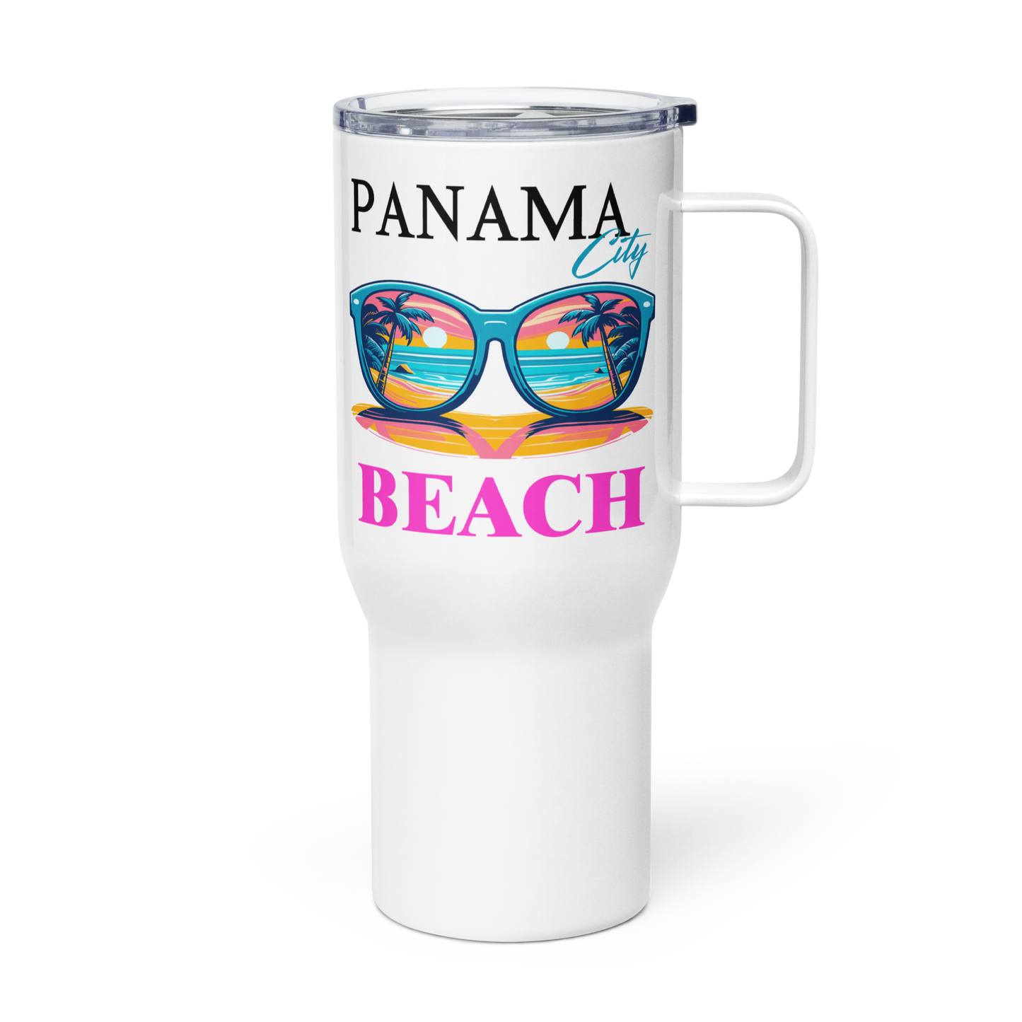 Beach Shades: Panama City Beach Travel Mug with Handle