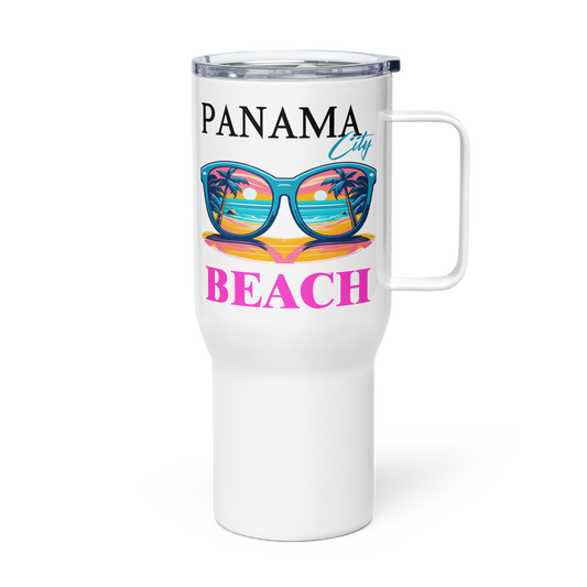 Beach Shades: Panama City Beach Travel Mug with Handle