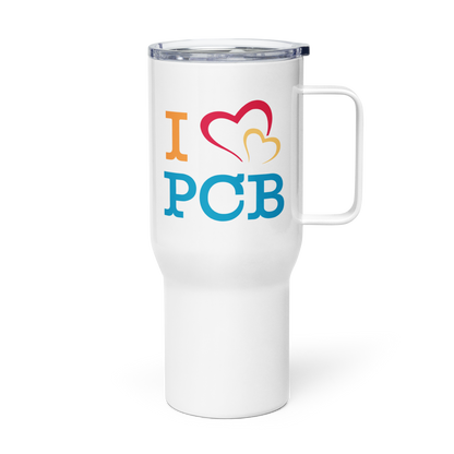 I Love PCB Travel Mug with a Handle