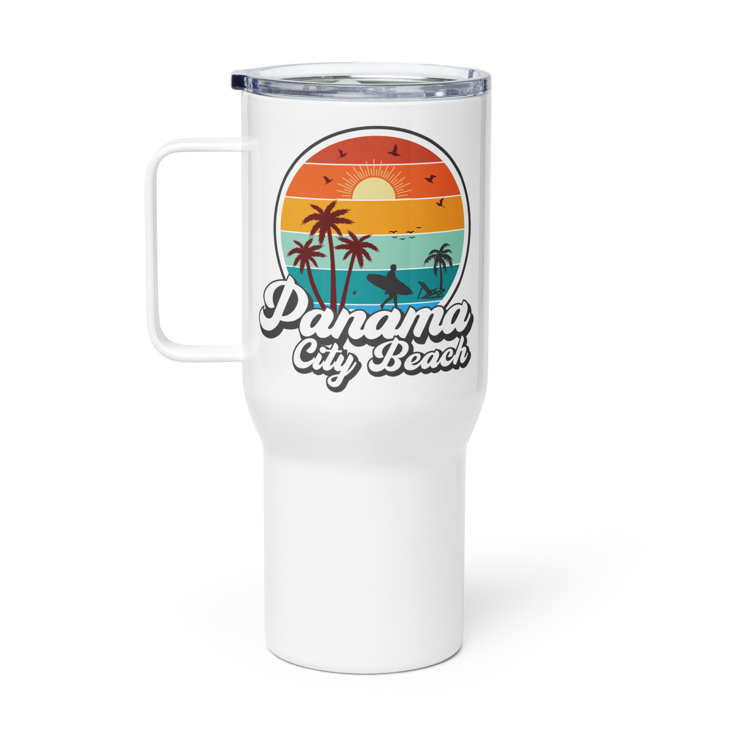 Horizon Glow: Panama City Beach Travel Mug with Handle