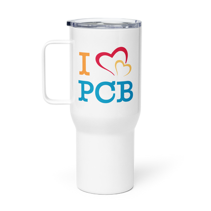 I Love PCB Travel Mug with a Handle