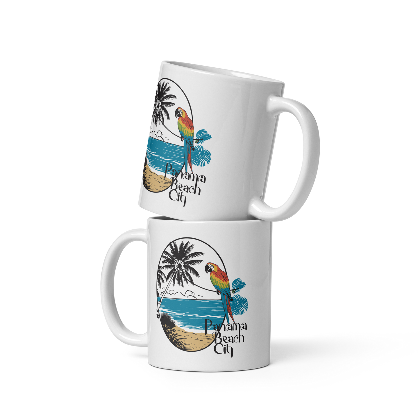 Parrot Perch: Panama City Beach Glossy Mug