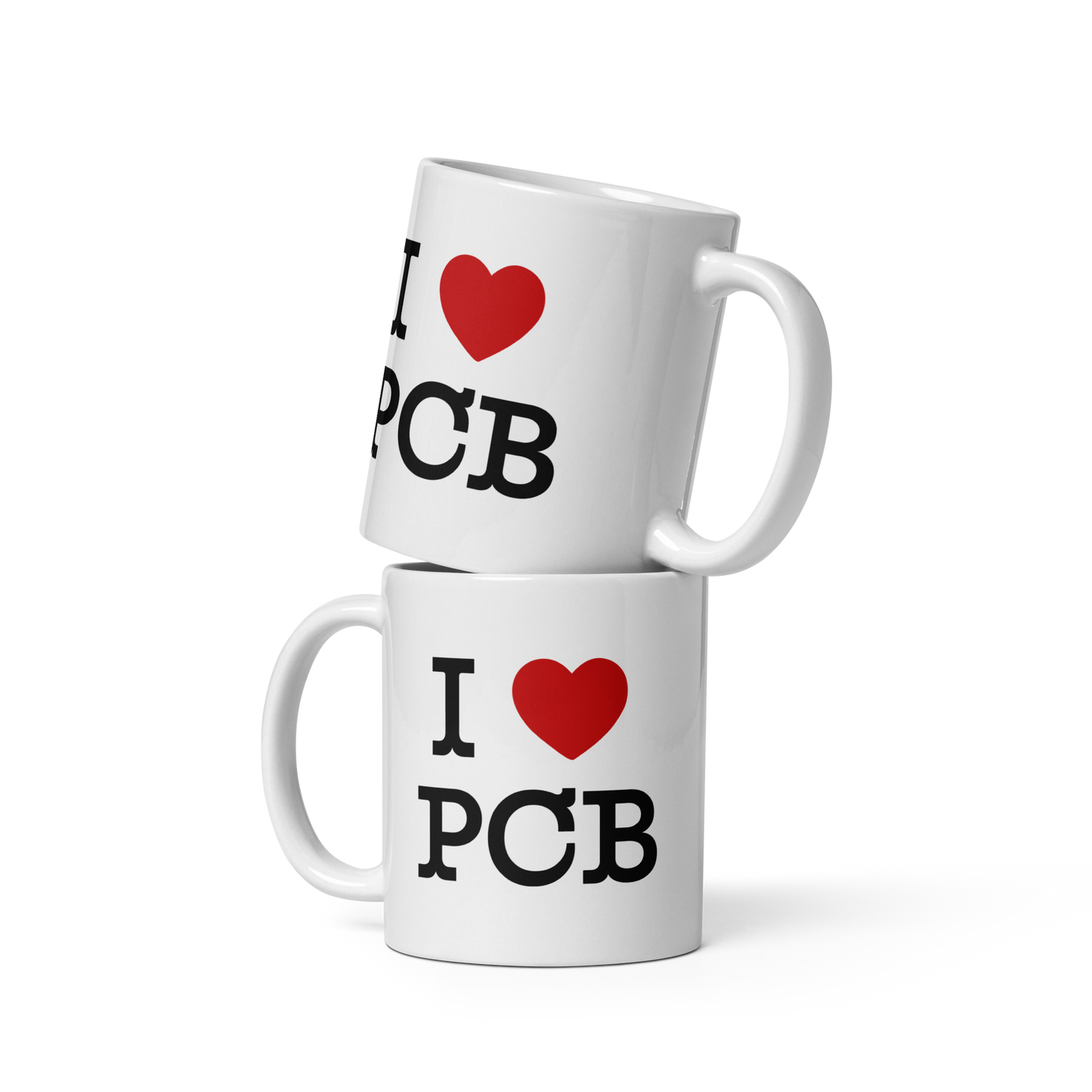 I Love PCB White Glossy Mug