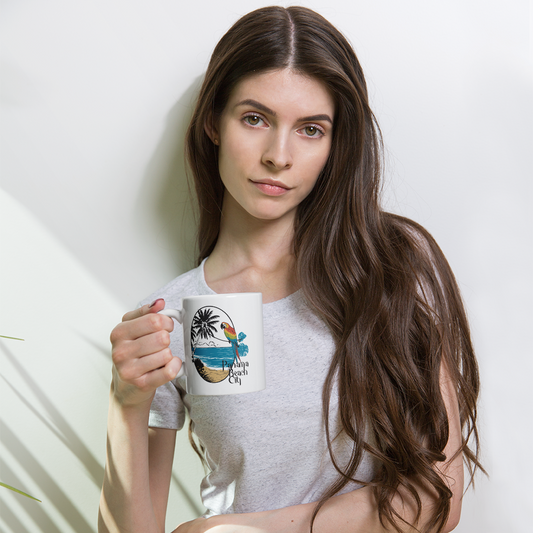 Parrot Perch: Panama City Beach Glossy Mug