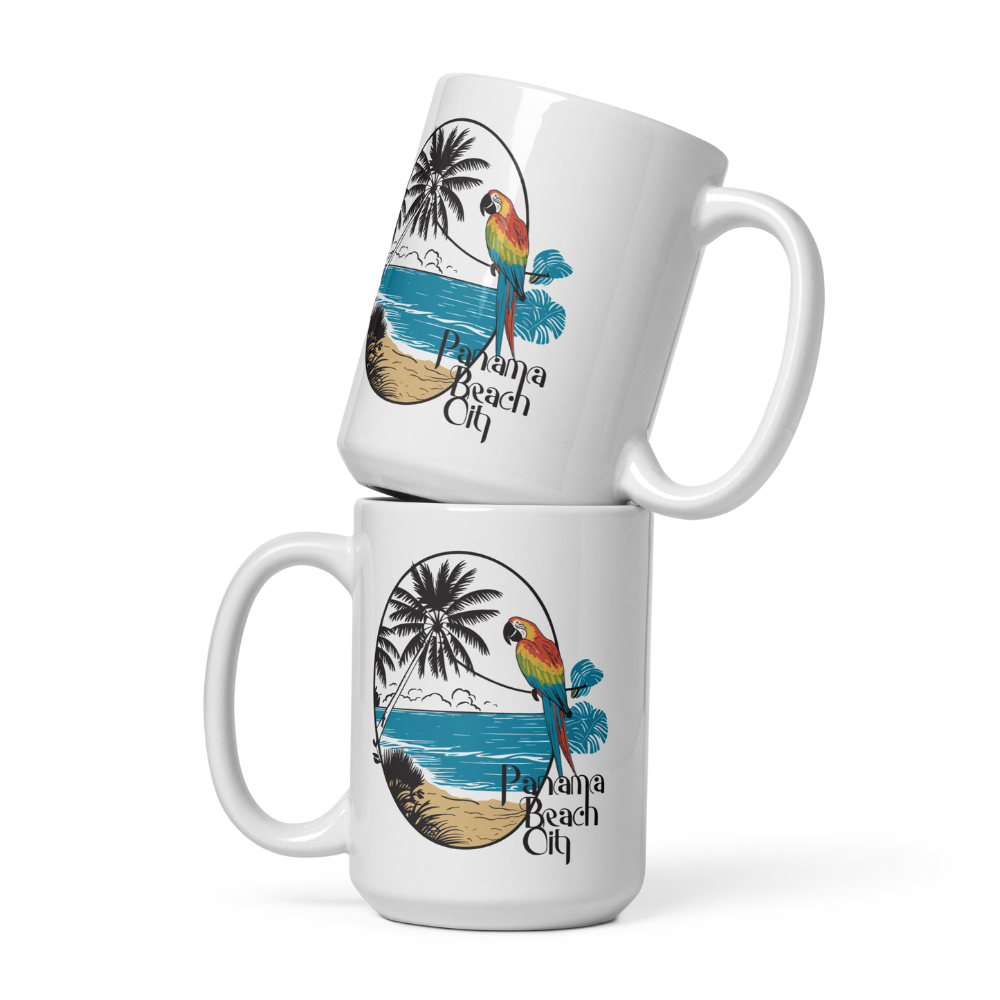 Parrot Perch: Panama City Beach Glossy Mug