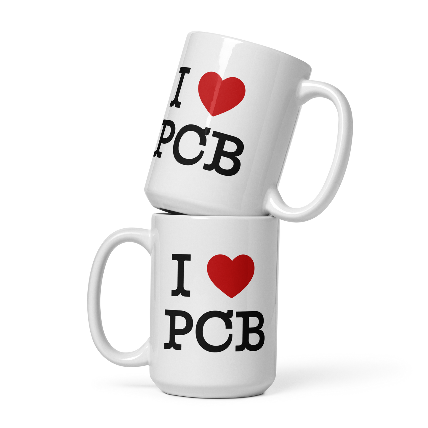 I Love PCB White Glossy Mug