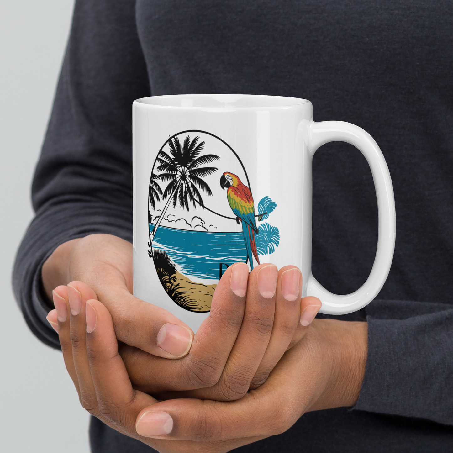 Parrot Perch: Panama City Beach Glossy Mug