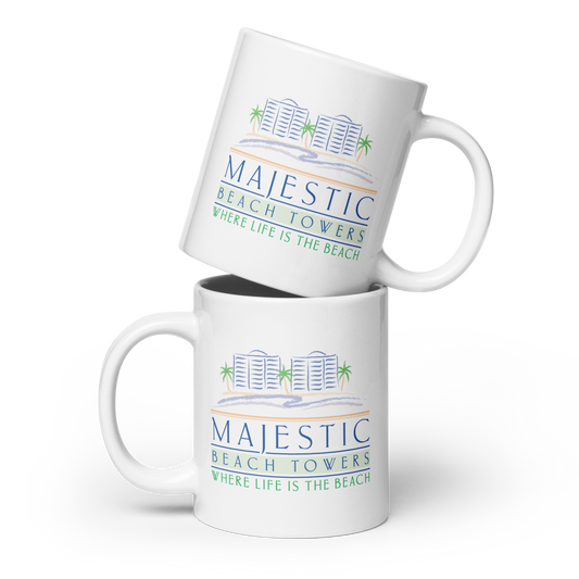 Majestic Beach Resort PCB Design White Glossy Mug