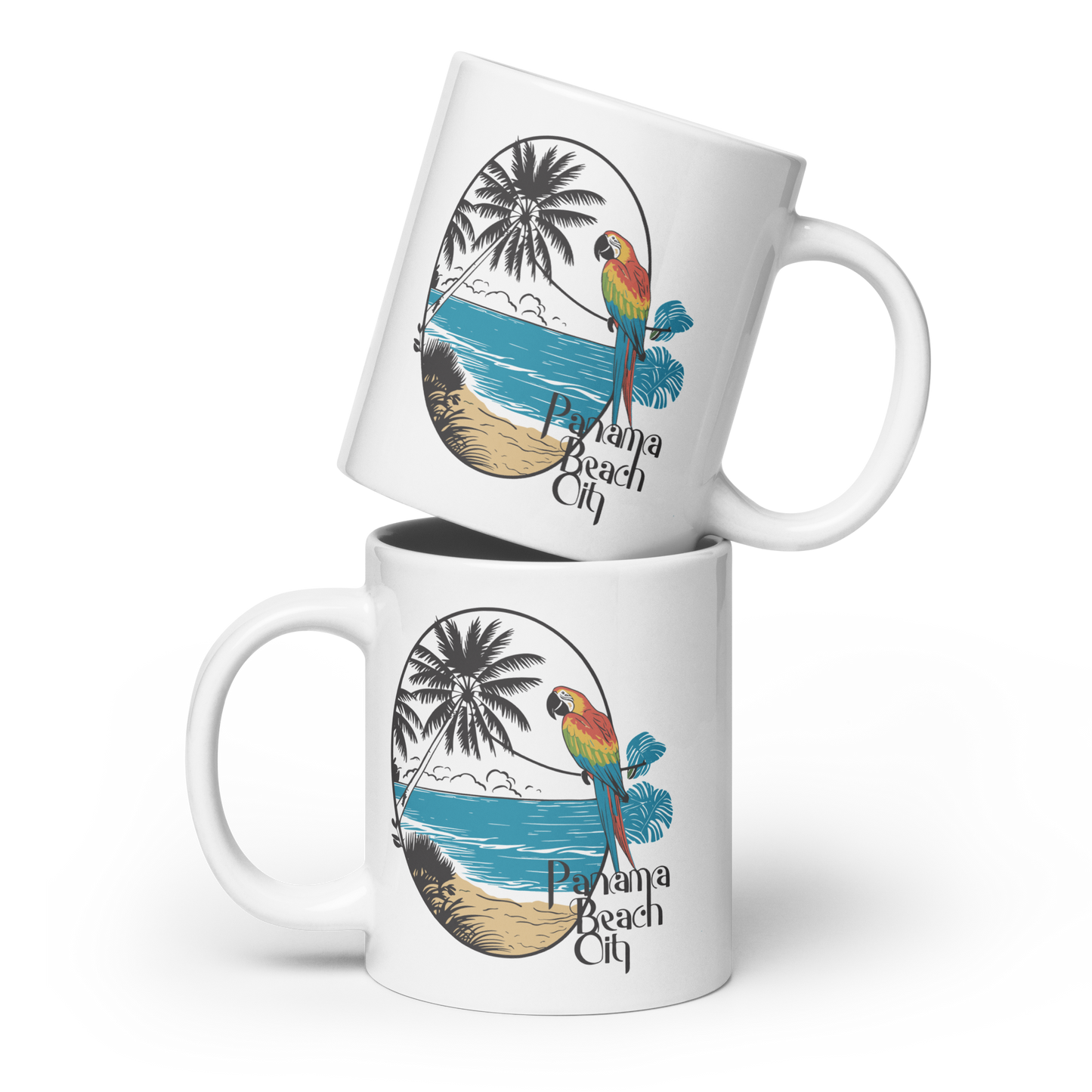 Parrot Perch: Panama City Beach Glossy Mug