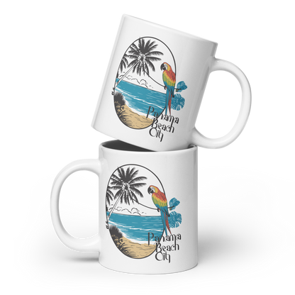 Parrot Perch: Panama City Beach Glossy Mug