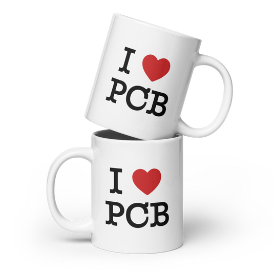 I Love PCB White Glossy Mug