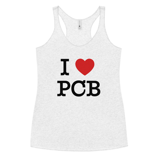 I Love PCB Front Design Women's Racerback Tank